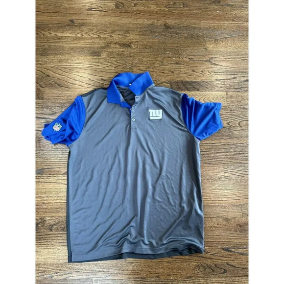 NFL New York Giants Nike Men's Performance Polo Shirt, Gray/Blue XL C0944 - Picture 2 of 10